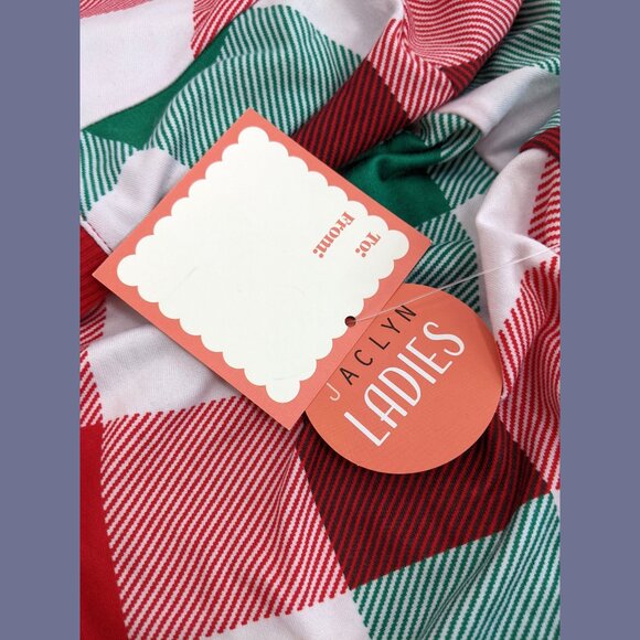 Jaclyn New York Womens Size XL Red Green Plaid Henley Long Sleeve Christmas Top - Picture 7 of 7